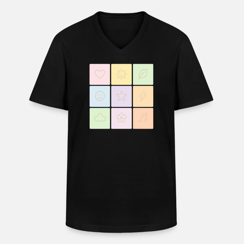 Pastel Bento Vibes - Men's V-Neck T-Shirt - black