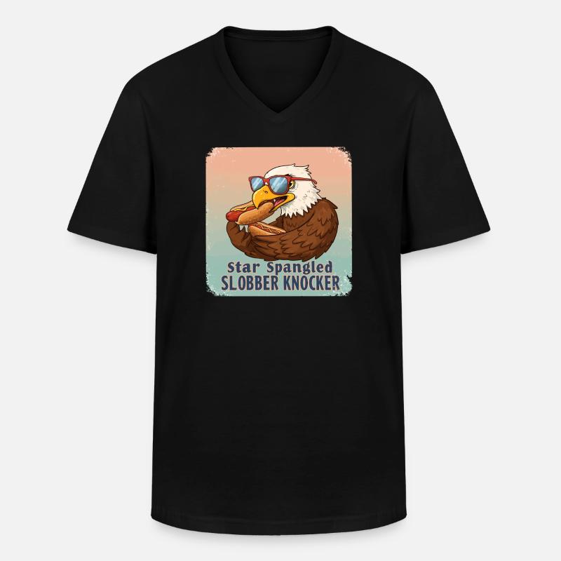 Star Spangled Slobber Knocker - Männer-T-Shirt mit V-Ausschnitt - Schwarz