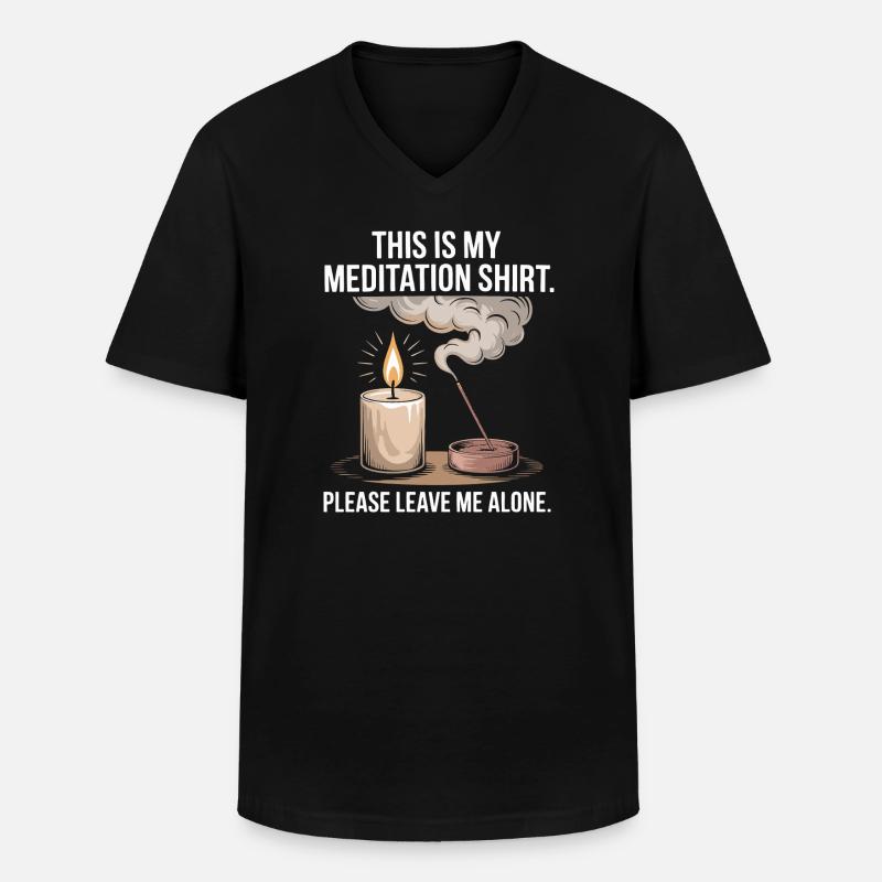 Funny Meditation Introvert Mindfulness Design - Männer-T-Shirt mit V-Ausschnitt - Schwarz