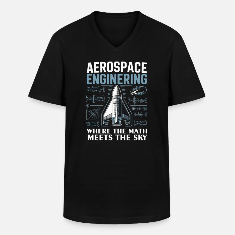 Aerospace Engineering Math Humor Design - Männer-T-Shirt mit V-Ausschnitt - Schwarz