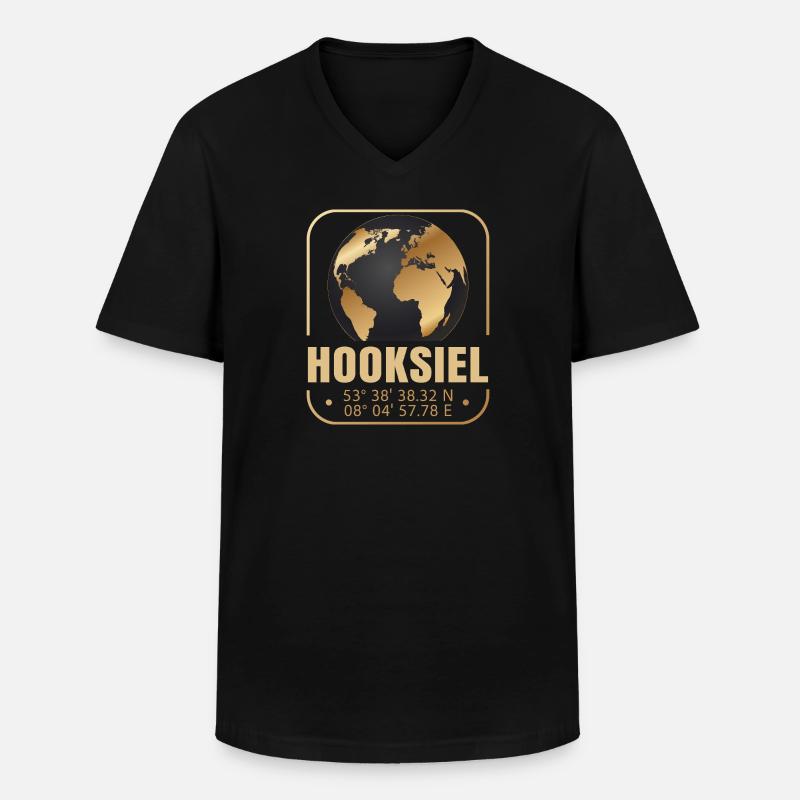 Hooksiel - Männer-T-Shirt mit V-Ausschnitt - Schwarz