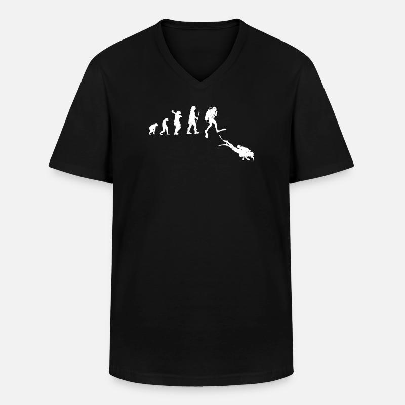 Illustration de l’évolution du progrès humain - T-shirt col V Homme - noir
