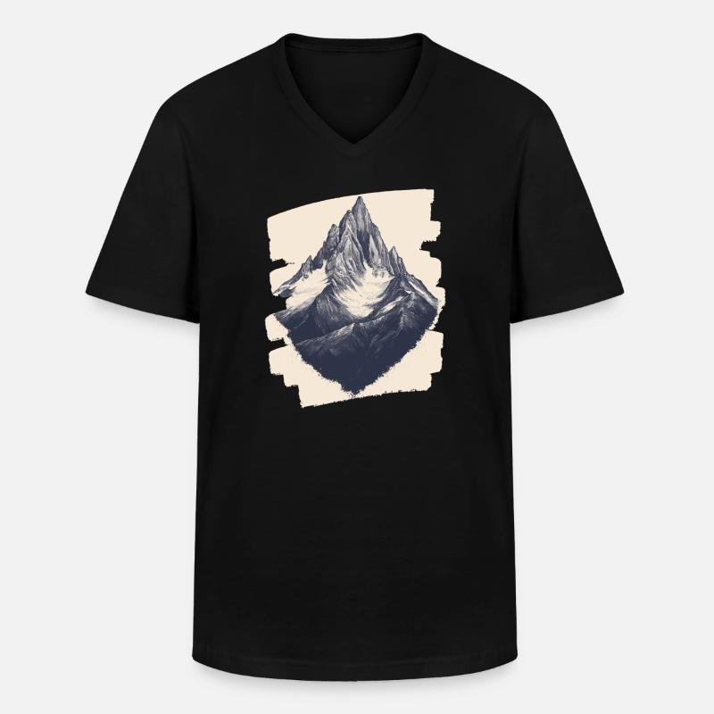 Berge Klettern Kletterer Wandern - Männer-T-Shirt mit V-Ausschnitt - Schwarz