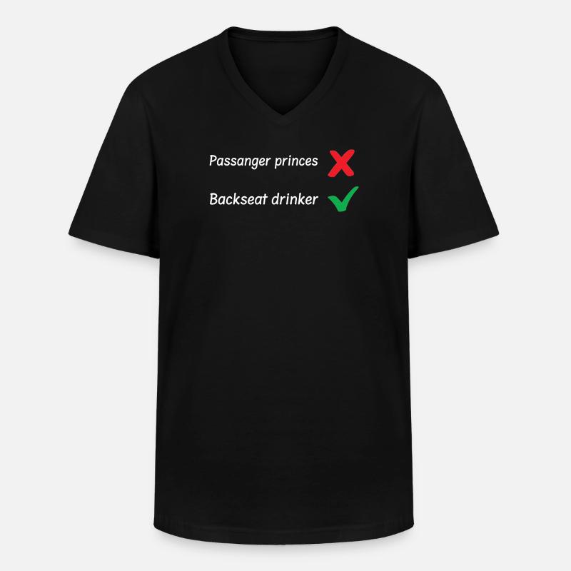 Backseat Drinker - Männer-T-Shirt mit V-Ausschnitt - Schwarz
