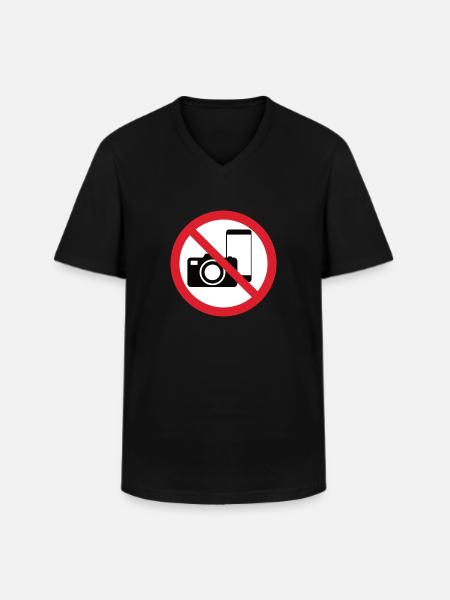 No Photos Icon - Men's V-Neck T-Shirt - black