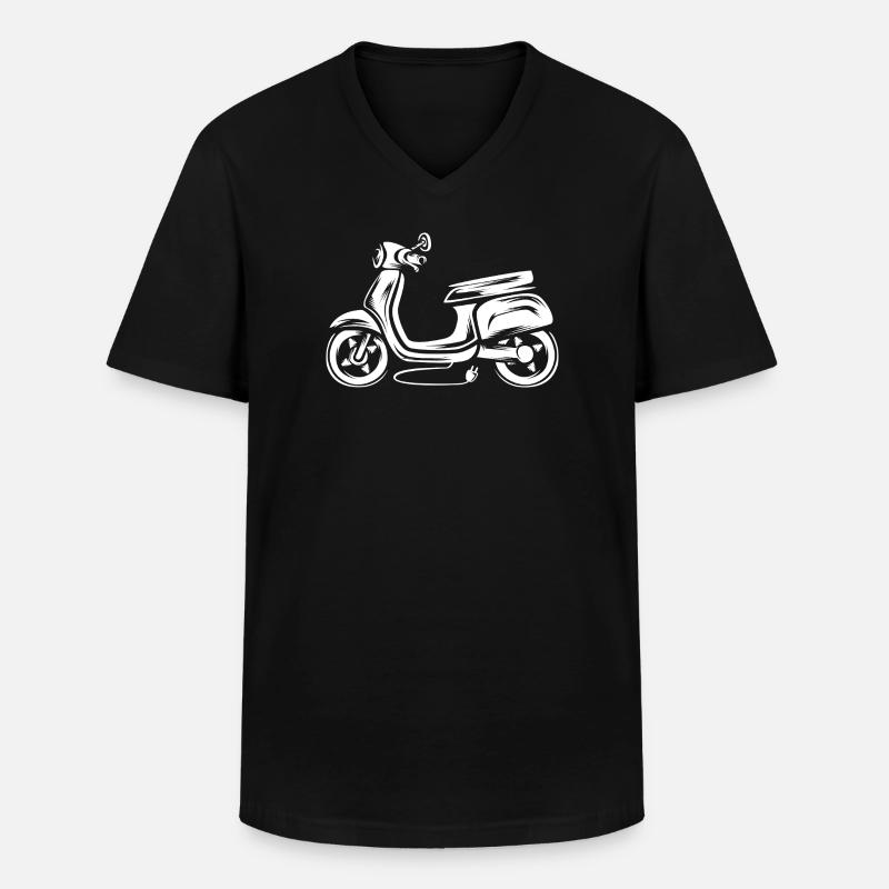 Elektro Roller Illustration - e Moped Fahrer - Männer-T-Shirt mit V-Ausschnitt - Schwarz