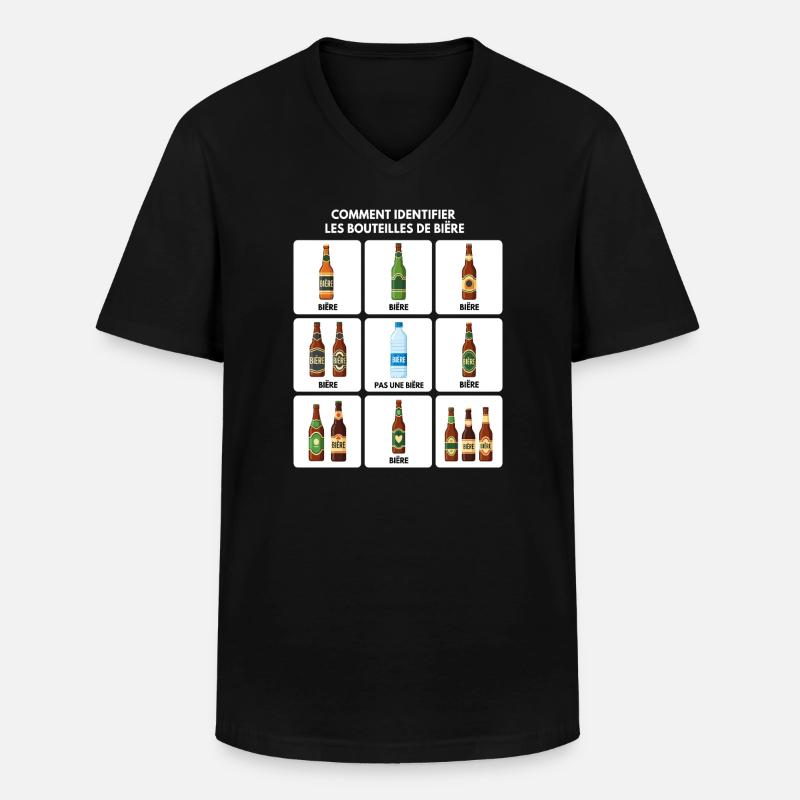 Guide d’identification de la bière - T-shirt col V Homme - noir