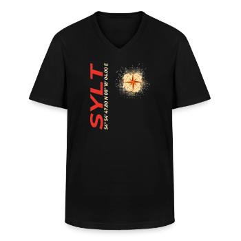 Sylt - Männer-T-Shirt mit V-Ausschnitt - Schwarz - Vorne - AI Model Male 178 dark (178cm)