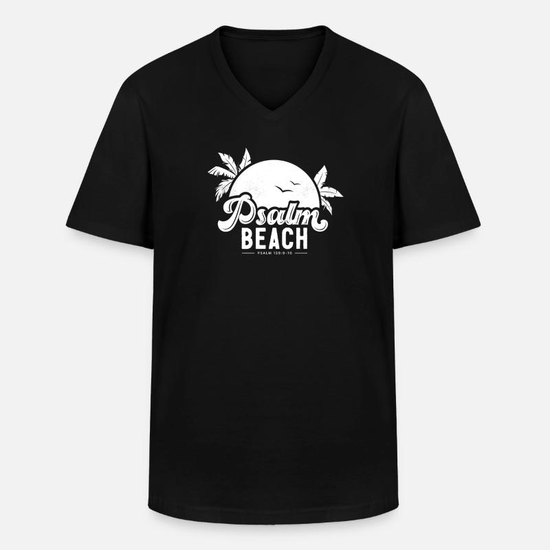 Psalmbeach (4) weiss - Männer-T-Shirt mit V-Ausschnitt - Schwarz