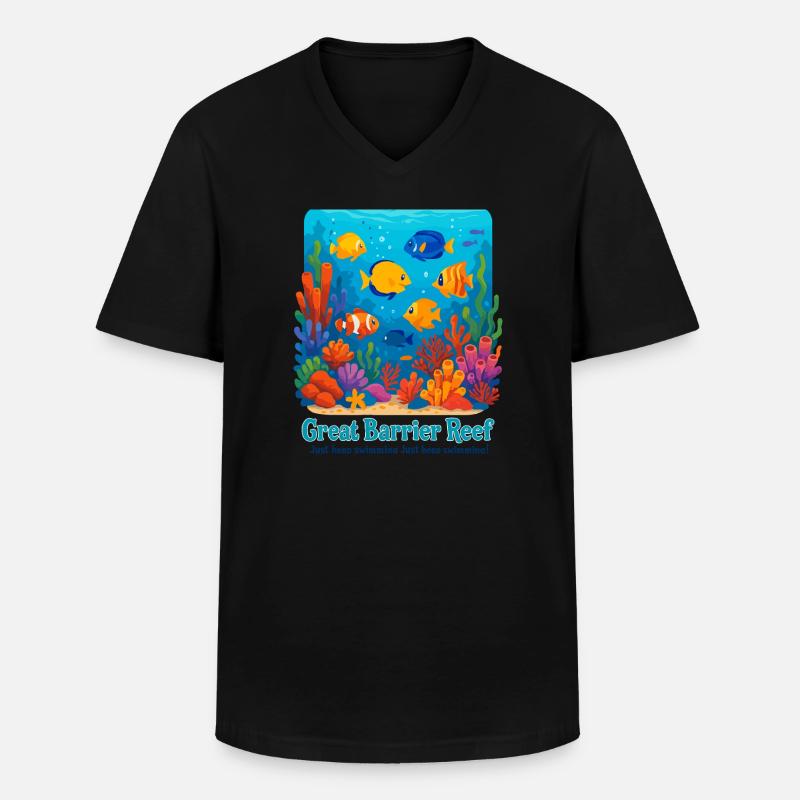 Great Barrier Reef - Männer-T-Shirt mit V-Ausschnitt - Schwarz