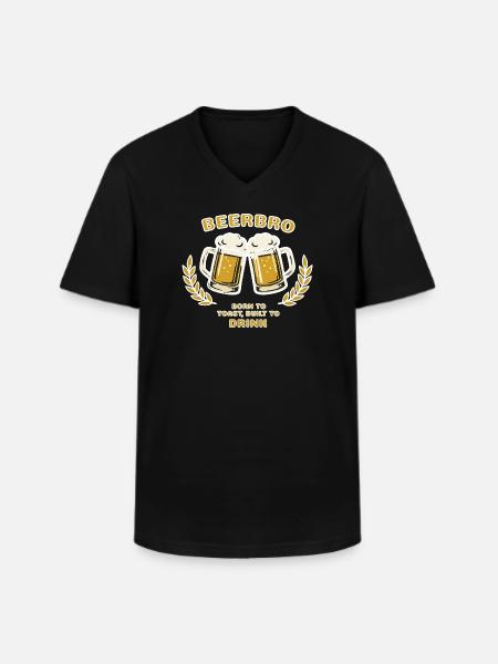 BEERBRO - Männer-T-Shirt mit V-Ausschnitt - Schwarz
