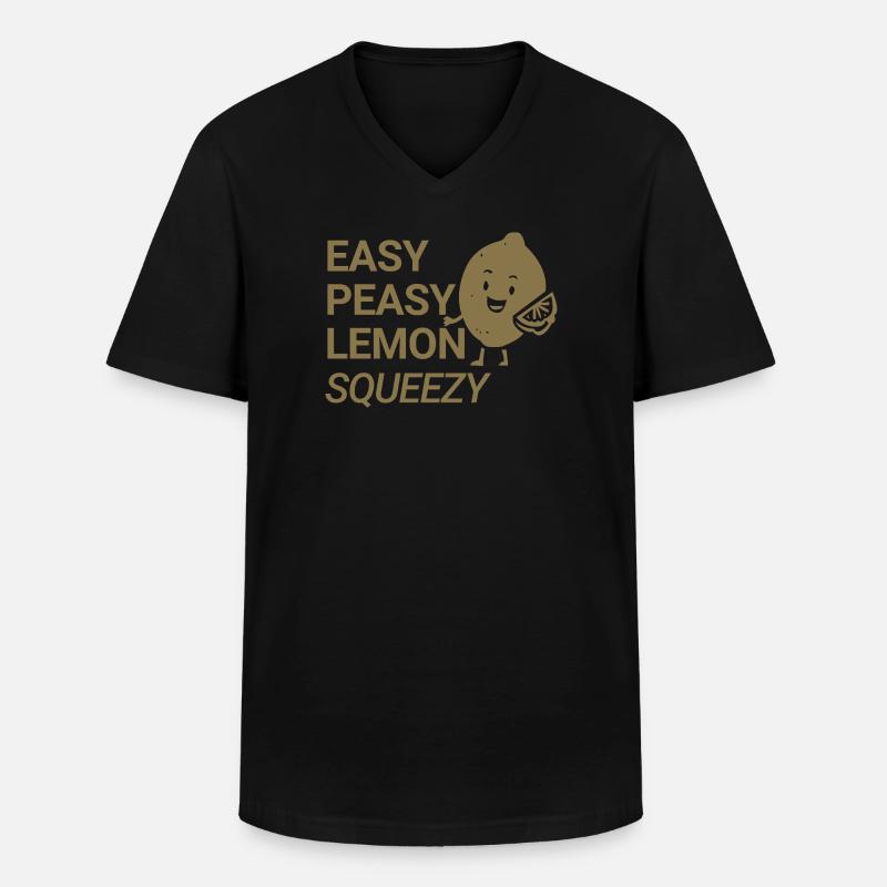 Easy Peasy Lemon Squeezy - Männer-T-Shirt mit V-Ausschnitt - Schwarz
