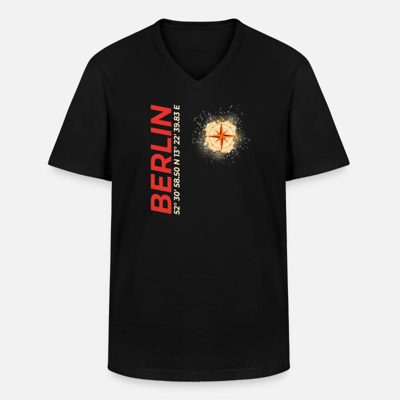 Berlin - Männer-T-Shirt mit V-Ausschnitt - Schwarz