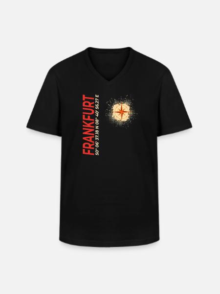 Frankfurt - Männer-T-Shirt mit V-Ausschnitt - Schwarz