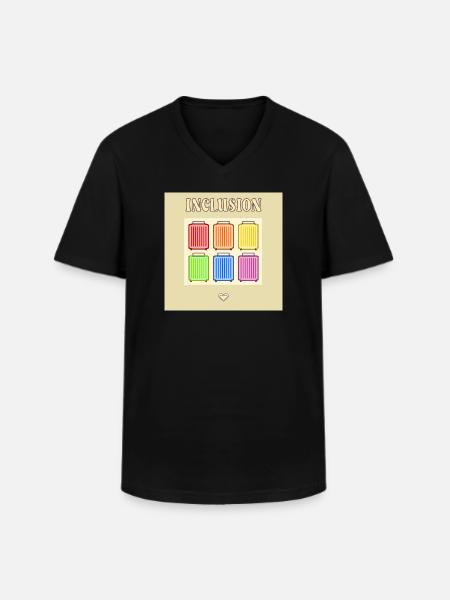 Inclusion Diversit Pride Fiert Suitcase - Men's V-Neck T-Shirt - black