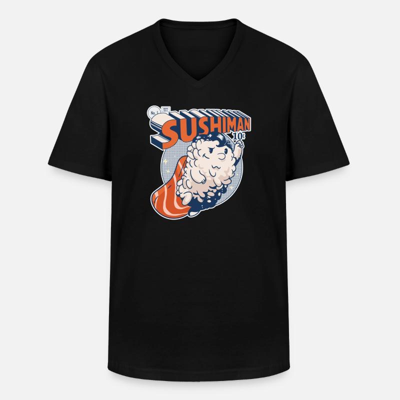 Super Sushi - Männer-T-Shirt mit V-Ausschnitt - Schwarz