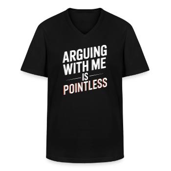 Discuter avec moi est inutile - T-shirt col V Homme - noir - Devant - AI Model Male 178 dark (178cm)