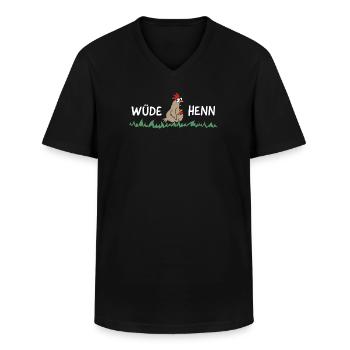 Wüde Henn Hendl Huhn Dialekt - Männer-T-Shirt mit V-Ausschnitt - Schwarz - Vorne - AI Model Male 178 dark (178cm)