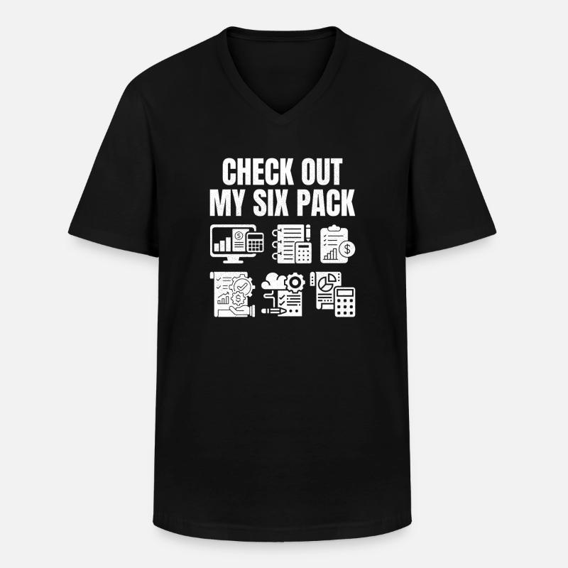 Check out my six Pack  - Männer-T-Shirt mit V-Ausschnitt - Schwarz