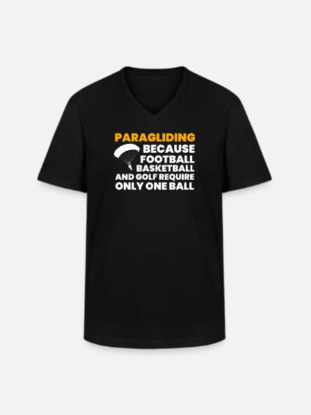 Paragliding Funny T Shirt Gift - Men's V-Neck T-Shirt - black