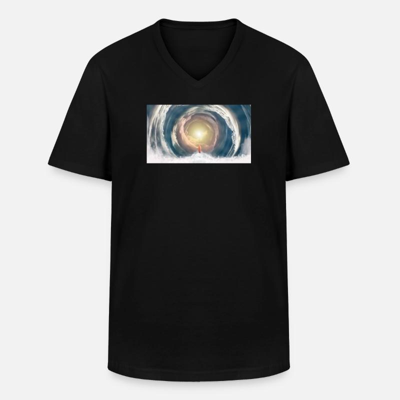 Himmlischer Lichtstrahl - Männer-T-Shirt mit V-Ausschnitt - Schwarz