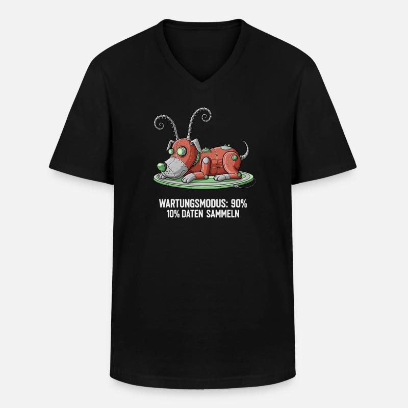 Wartungsmodus: Daten sammeln - Männer-T-Shirt mit V-Ausschnitt - Schwarz