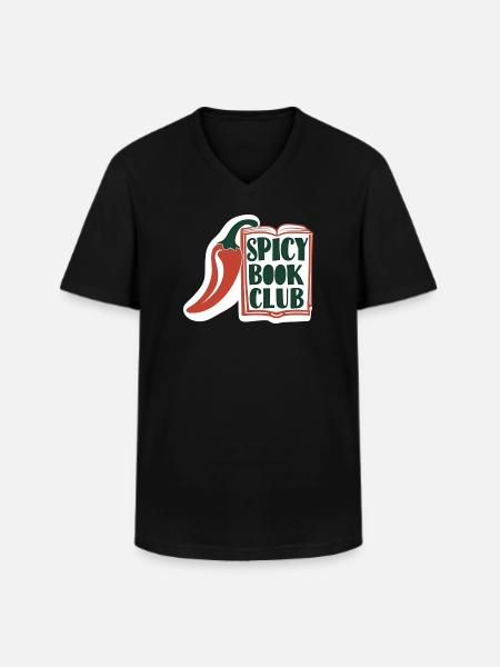 Spicy Book Club – Buch & Chili Design - Men's V-Neck T-Shirt - black