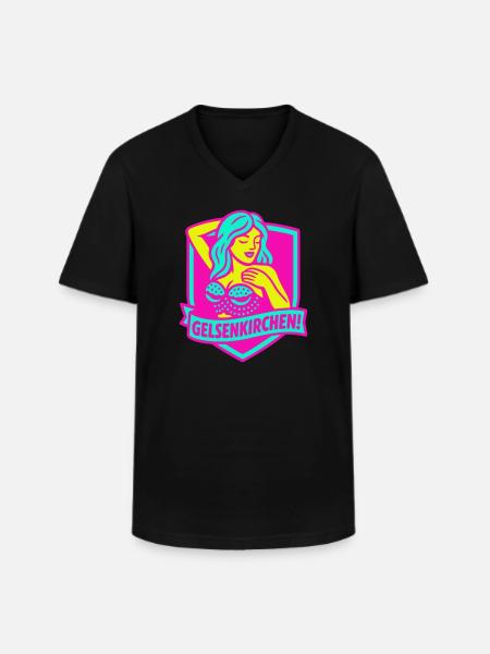Gelsenkirchen Superstar in pink - Men's V-Neck T-Shirt - black
