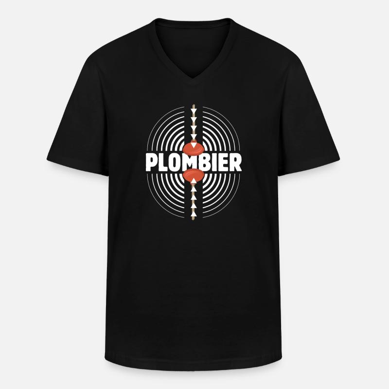 Retro Saugnapf Klempner - Männer-T-Shirt mit V-Ausschnitt - Schwarz