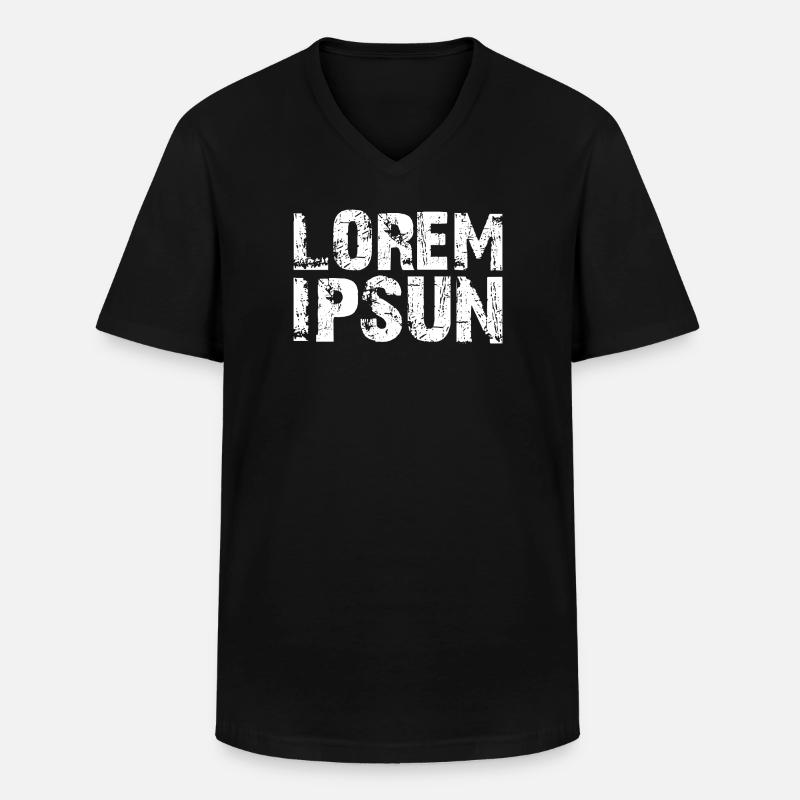 LOREM_IPSUN - Männer-T-Shirt mit V-Ausschnitt - Schwarz