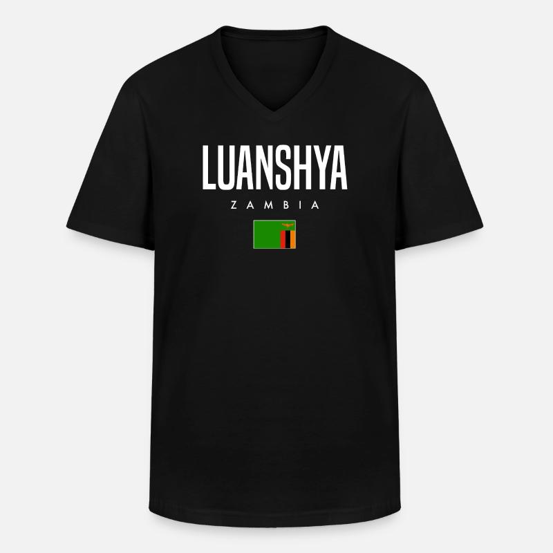 Luanshya Sambia - Männer-T-Shirt mit V-Ausschnitt - Schwarz