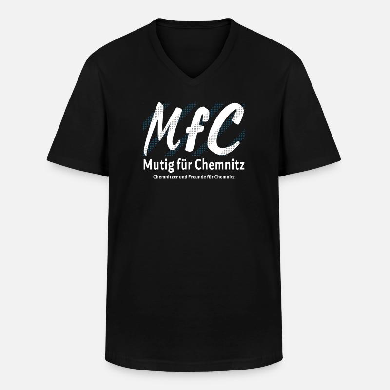 Chemnitz Courageous for Chemnitz - Men's V-Neck T-Shirt - black