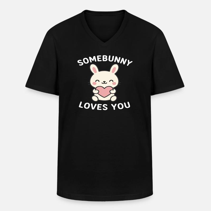 bunny - Männer-T-Shirt mit V-Ausschnitt - Schwarz