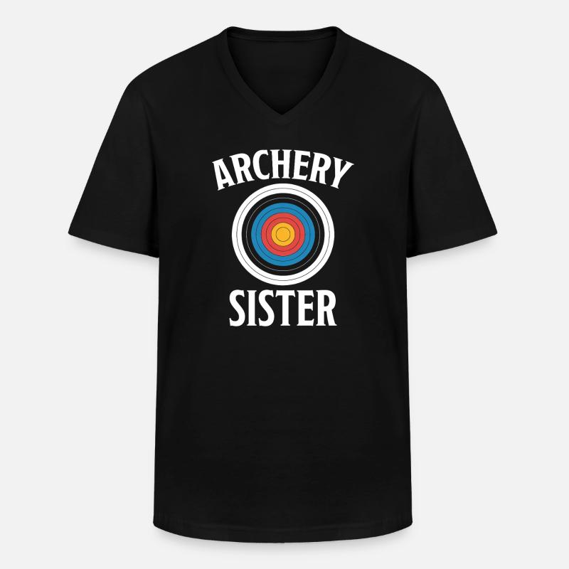 Bogenschießen Spruch Schwester Bogenschießen - Männer-T-Shirt mit V-Ausschnitt - Schwarz