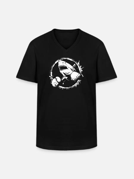 Shark Boxer Boxing MMA - Men's V-Neck T-Shirt - black