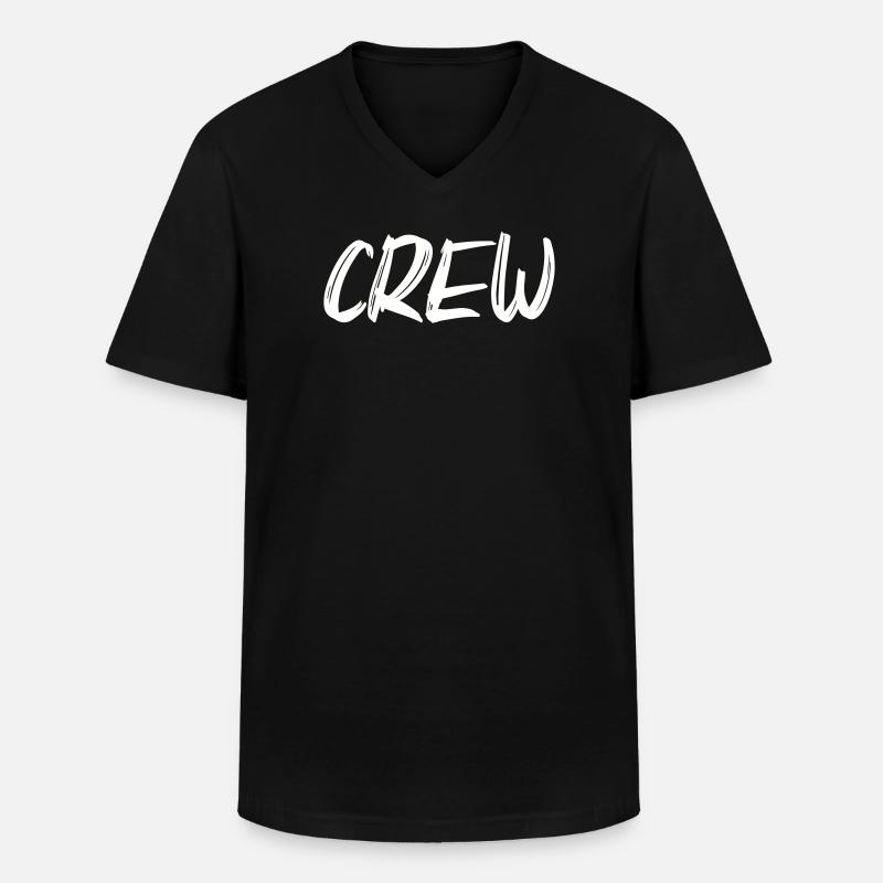 crew - Männer-T-Shirt mit V-Ausschnitt - Schwarz