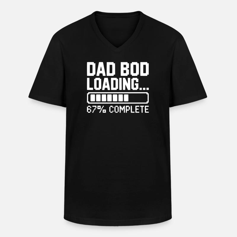 Papa Bod Loading - Männer-T-Shirt mit V-Ausschnitt - Schwarz