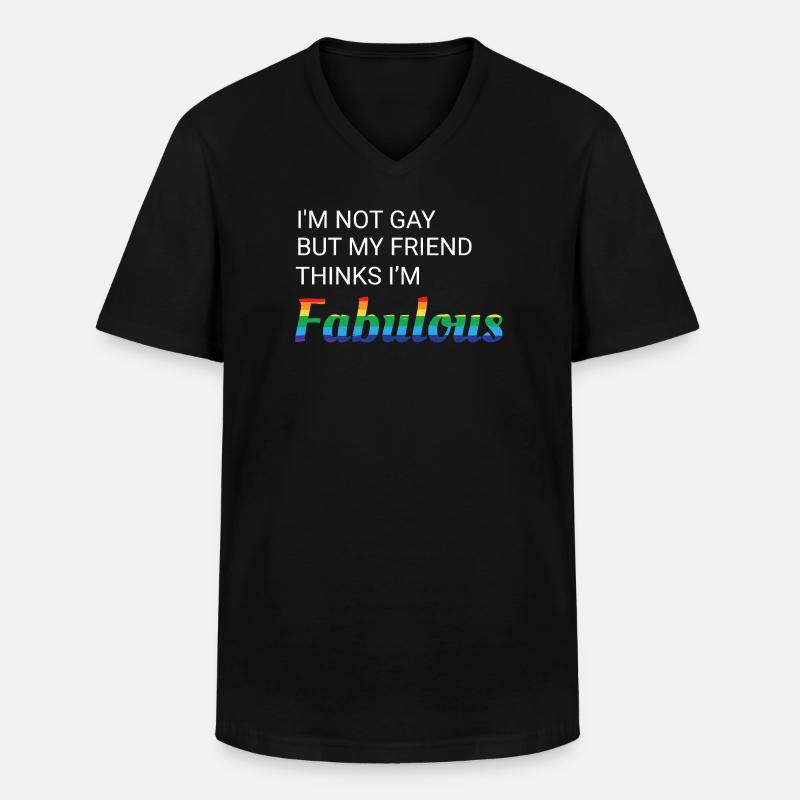 Freundschaft Stolz Regenbogen Design - Männer-T-Shirt mit V-Ausschnitt - Schwarz