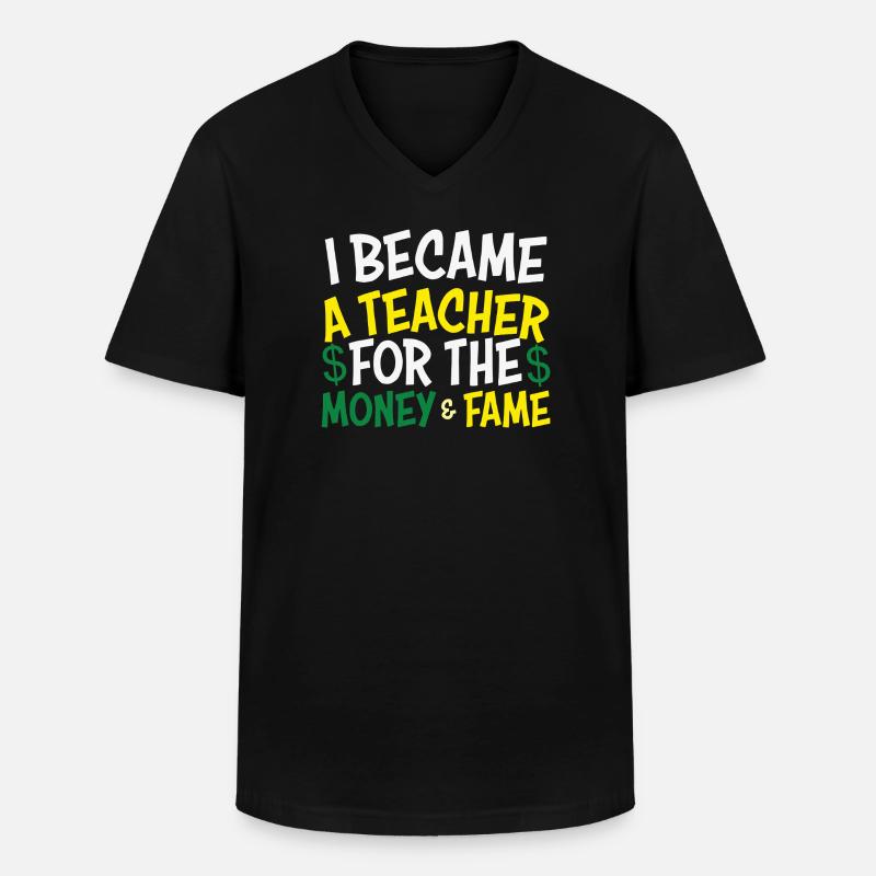 Abschlussmotto Lehrer Berufsprägend - Männer-T-Shirt mit V-Ausschnitt - Schwarz