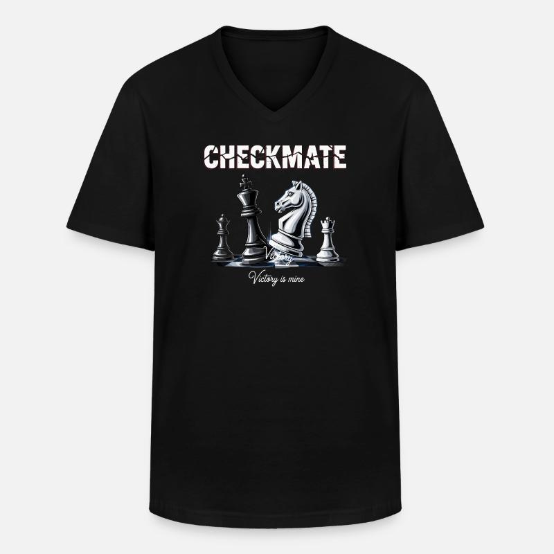 Strategisches Schach-Sieges-Design - Männer-T-Shirt mit V-Ausschnitt - Schwarz