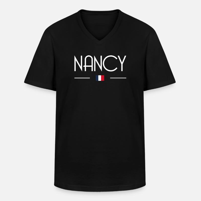 Nancy - Männer-T-Shirt mit V-Ausschnitt - Schwarz