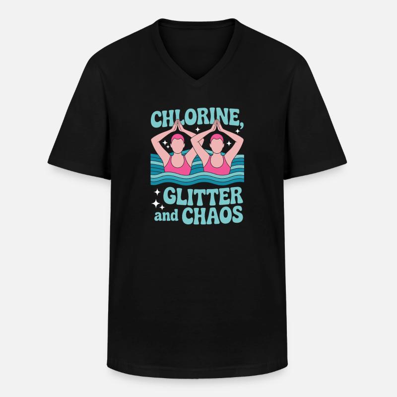 Synchronschwimmen Kunstschwimmen Wassersport - Männer-T-Shirt mit V-Ausschnitt - Schwarz