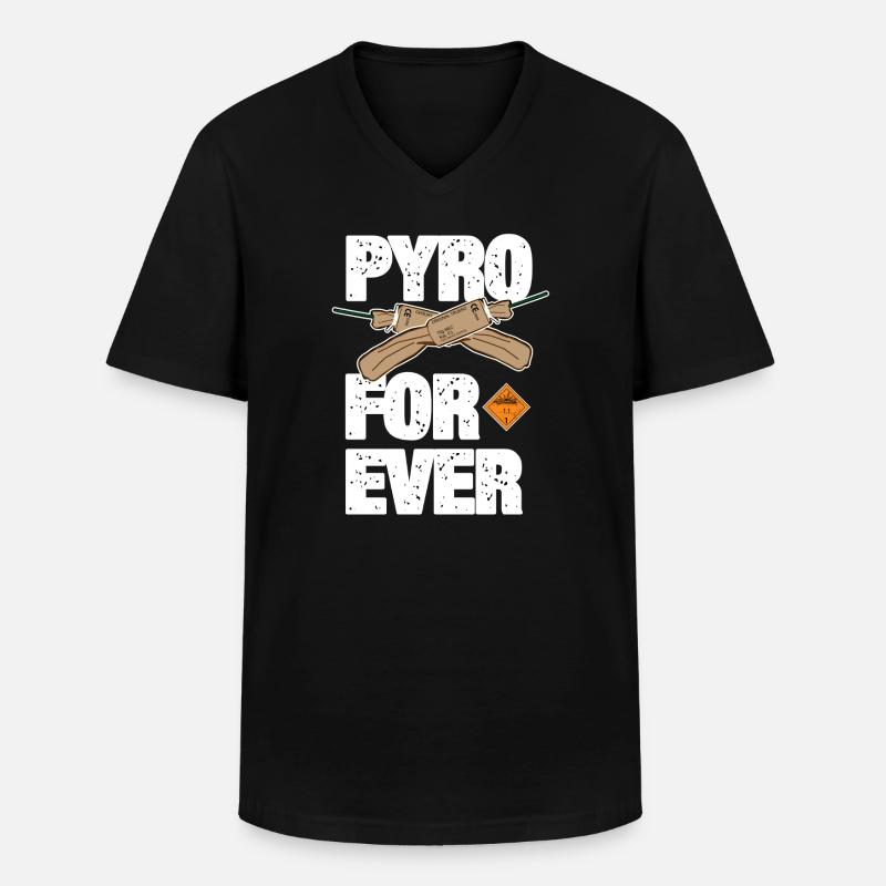 Pyro For Ever mit Trueno - Männer-T-Shirt mit V-Ausschnitt - Schwarz
