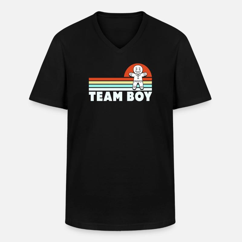 Team Boy Weihnachten - Männer-T-Shirt mit V-Ausschnitt - Schwarz