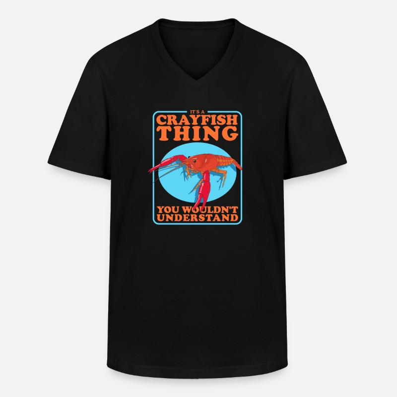 Flusskrebs Edelkrebs Meeresfrüchte Geschenke - Männer-T-Shirt mit V-Ausschnitt - Schwarz