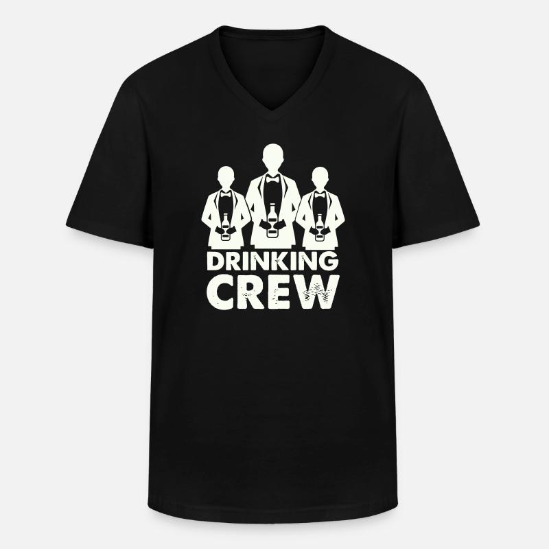 drinking_crew_01- - Männer-T-Shirt mit V-Ausschnitt - Schwarz