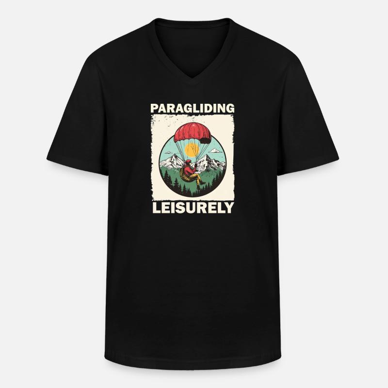 Paragliding Abenteuer Promoboard - Männer-T-Shirt mit V-Ausschnitt - Schwarz