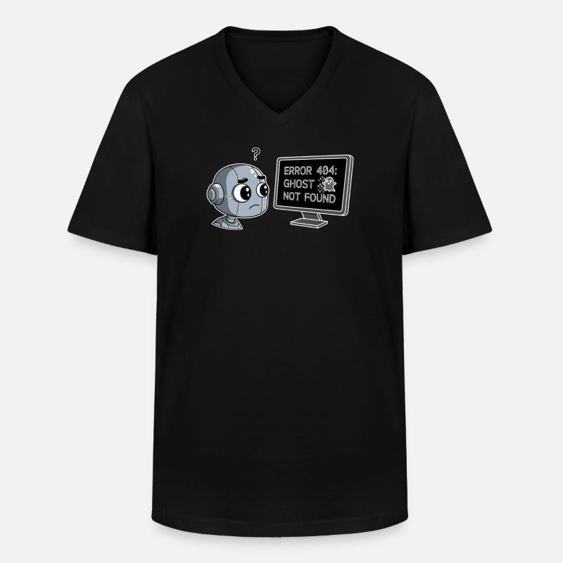 Error 404: Ghost Not Found - Männer-T-Shirt mit V-Ausschnitt - Schwarz