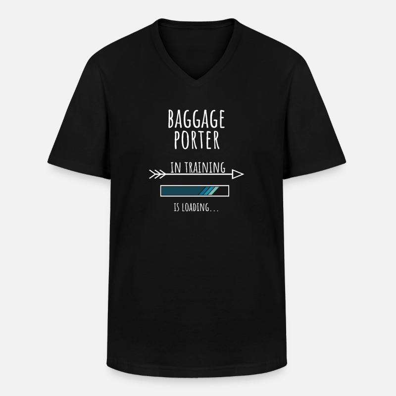Geschenk Beruf Ausbildung Gepäckträger - Männer-T-Shirt mit V-Ausschnitt - Schwarz
