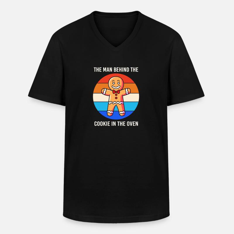 Werdende Väter Werdender Papa - Männer-T-Shirt mit V-Ausschnitt - Schwarz